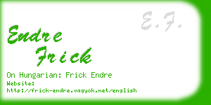 endre frick business card